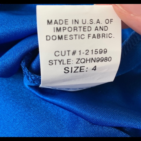 NWOT David Meister Blue Cocktail Dress w/ Lace 4 - Picture 8 of 8